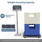 24"x24" Industrial Floor Scale, Precision Pallet Scale with Digital Indicator, Heavy Duty Weighing Scale for Floor Bench Office Weight Weighing, 2500 lb x 1 lb, Black