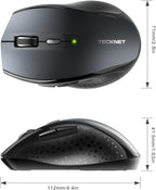 TECKNET Bluetooth Mouse, 4800 DPI Wireless Mouse, 2-Year Battery 6 Adjustable DPI, 6 Buttons Compatible with Laptop/Windows/Computer - Grey