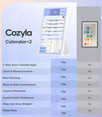 Digital Calendar 15.6'' Wall Touch Screen Chore Chart Customize Dashboard Smart Electronic Calendar Digital for Family Meal Planner Support All Google Play Apps with Stand Wall Mount White