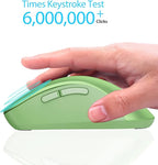 memzuoix 2.4G Wireless Mouse, 1400 DPI Mobile Optical Cordless Mouse with USB Receiver, Portable Computer Mice for Laptop, PC, Desktop, MacBook, 5 Buttons (Mint Green)