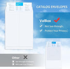ValBox 6x9 Self Seal Security Catalog Envelopes 250 Count Small White Envelopes for Mailing, Storage and Organizing