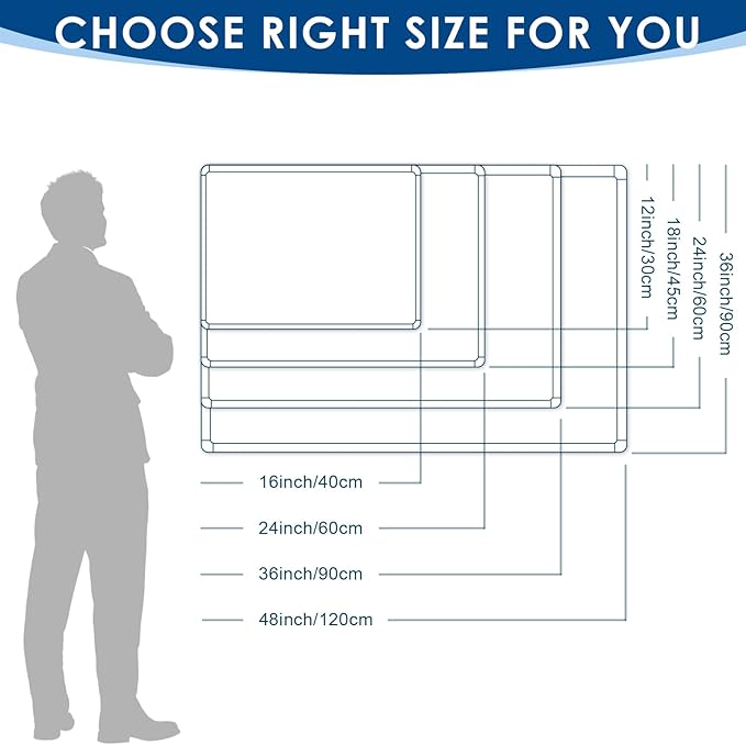 S SWANCROWN Magnetic Whiteboard 18 x 24 Inch Dry Erase Board Wall Mounted White Board for Meeting/Planning/Displaying