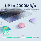4TB Magnetic Portable SSD, External Solid State Drives with USB-C 3.2 Gen 2x2, Speed Up to 2000MB/s, Compact & Durable, Compatible with iPhone 15/16 Series and Other USB-C Devices, Pink