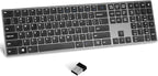 K01R Wireless Keyboard, 2.4G Slim and Compact Wireless Keyboard with Numeric Keypad, Long Battery Life, Lag-Free for PC Laptop Computer Windows, Space Grey