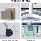 Conference Room Table, Folding Conference Tables,Thicken Grey Tabletop,Flip Top Wooden Seminar Meeting Room Table for Conference Room Offices (8, White, 55.1”)