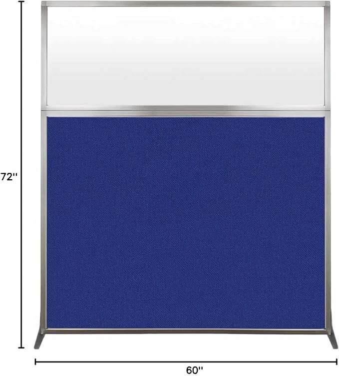 Versare Hush Screen Portable Room Divider | Workstation Wall Divider | Freestanding Privacy Hush Panels | Frosted Windows | Fabric Office Divider Screen | Great for Room Separation