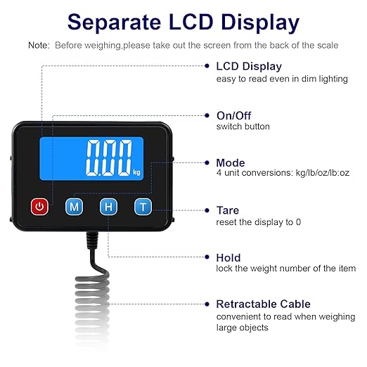 Digital Shipping Postal Scale 0.5 oz High Accuracy！440lb Commercial Weight Scale for Package, Small Business, Mail, Warehouse, Home, Battery & Charging Cable Included