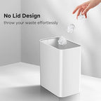 TIPGO Small Metal Trash Can, 2.1 Gallon Slim Trash Can for Bathroom, Wastebasket Garbage Bin for Bedroom, Office, Kitchen, Under Sink (White)