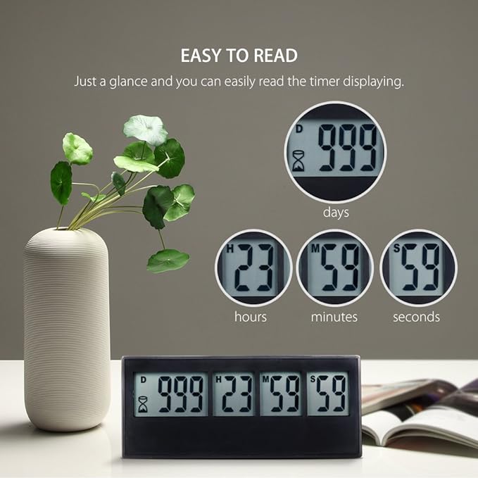 A AIMILAR Digital Countdown Days Timer 999 Days Count Down Timer for Vacation Retirement Wedding Lab Kitchen
