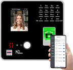 NGTeco Time Clocks for Employees Small Business with Face, Finger Scan, RFID and PIN Punching in One, MB2 Office Time Card Machine Automatic Punch with APP for iOS Android (0 Monthly Fee)