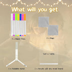 LED Note Board with 7 Colors, Light up Acrylic Message Board, Night Light outwards Writing Drawing Dry Erase Board, Personalized Note Board with Colors Large and 7 Pens for Kids (7.87x7.87inches)