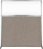 Versare Hush Screen Portable Room Divider | Workstation Wall Divider | Freestanding Privacy Hush Panels | Clear Windows | Fabric Office Divider Screen | Great for Room Separation