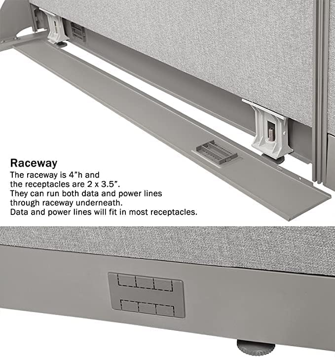 GOF Single Office Partition, Large Fabric Room Divider Panel, Custom Built Workstation (36" w x 60" h) 3ft x 5ft