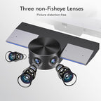 Panoramic 180° Video Camera, Immersive Video Conference Experience, both Overall and Speakers’ Close-up view, 1080P Webcam for Huddle Room and Homebased Office, Plug and Play with Micro SD Card Slot