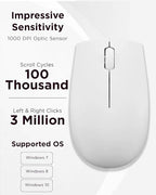 Lenovo 300 Wireless Mouse – Computer Mouse for PC, Laptop with Windows – Ambidextrous Design – 2.4 GHz Nano USB Receiver – 12 Month Battery Life