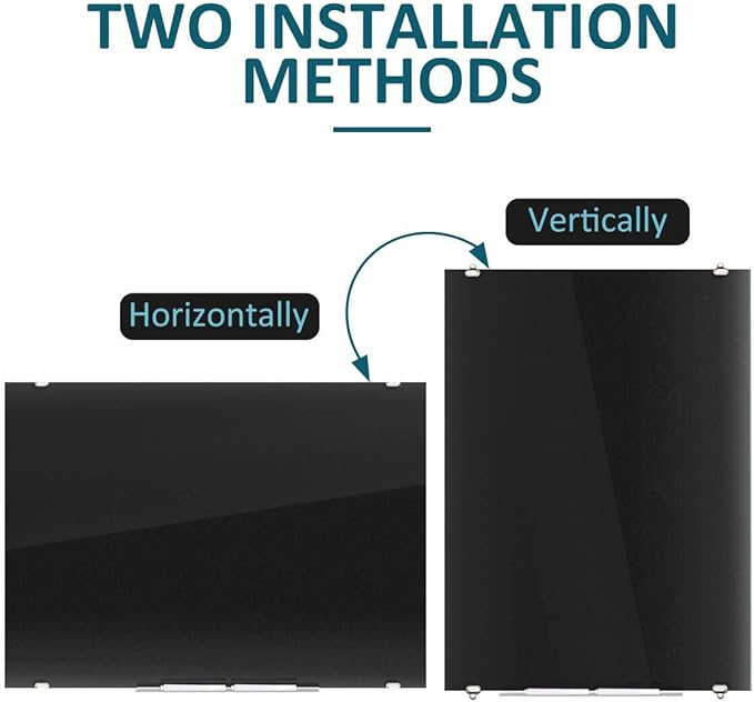Magnetic Black Glass Dry Erase Board, 72" x 43" ZHIDIAN 2-in-1 Ultra-Large Splicing Black Glass Whiteboard for Wall, Home Office Frameless Glass Blackboard