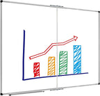 XBoard Dry Erase Board 60 x 48 Inch | Foldable Magnetic White Board for Wall with Marker Tray 5' x 4' | Aluminum Frame Folding Message Presentation Board