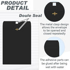 Geyee 100 Pcs Clasp Manilla Envelopes 6 x 9 Inch Gummed Colored Envelopes for Storing or Mailing for Home Office Business Supplies(Black)