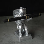 Resin Soldier Shield Knight Decor Statue Pen Holder Base for Desk, Desktop Organizer Pencil Stand Display for Office, School, Home, as Gift for Men Father