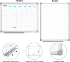 JILoffice Monthly Dry Erase Calendar Whiteboard 15 x 12 Inch, Double Sided Hanging Dry Erase Board/Calendar Board, Silver Aluminum Frame Portable Board for Office Home and School