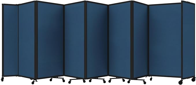 Versare Room Divider 360 Portable Wall Partition | Folding Panels | Large Freestanding Divider | Locking Wheels | Temporary Room Separator