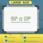 2 Pcs Dry Erase Calendar Whiteboard for Wall, Polegas 16" X 12" Magnetic White Board Board, Small Wall Monthly Double Sided Boards Student, Home, Office (White)