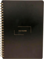 Undated Daily Planner | 8.25” x 11.75” To Do List Notebook | Work Productivity ADHD Organizer | Men and Women Planner | College Supplies | Black | Portrait Layout