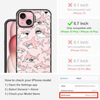 MOSNOVO Case for iPhone 15 Plus, [10ft 4X Military-Grade Drop Protection] Durable & Shockproof Phone Case Cover Design for iPhone 15 Plus / 14 Plus - Pink Sharks - Clear Black