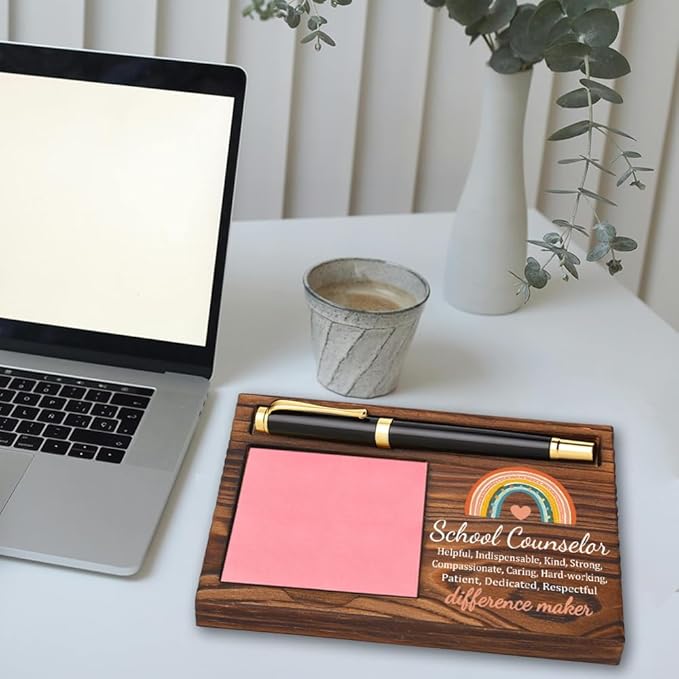 School Counselor Sticky Note Holder, Thank You School Counselor Gifts, School Counselor Appreciation Gifts, School Counselor Office Decor Self-Stick Note Pad Holders YB367