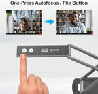 Adesso 4K Ultra HD 8MP USB Document Camera & Webcam with Built-in Microphone, LED Light, Autofocus, Multi-Jointed Design, Folding for Live Demo, Web Conferencing, Distance Learning, Remote Teaching