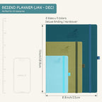 BEZEND 2026 Planner Weekly and Monthly (8.5" x 11") Daily Calendar with Half-Hourly Timeslots & Tab (Jan-Dec) Note & Expenses, Pen Holder, Inner Pocket, Vegan Leather Hardcover - Kiwi