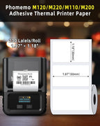 690 pcs Phomemo Thermal Sticker Label, Multi-Purpose Self-Adhesive Tag for M110, M220, M108, M250, M260, M120, M200, M221, M150 Label Maker Machine, 1.96'' x1.18'' (50x30mm), Black on White