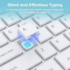 Lovaky Wireless Keyboard, 2.4G Ergonomic Wireless Computer Keyboard, Enlarged Indicator Light, Full Size PC Keyboard with Numeric Keypad for Laptop, Desktop, Surface, Chromebook, Notebook, Snow White