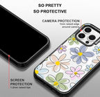 MOSNOVO Magnetic Case for iPhone 14 Pro Max, 10ft Military-Grade Protection, Compatible with Magsafe, Shockproof Phone Case for iPhone 14 Pro Max - Linear Blooms - Clear Black