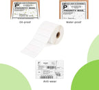Compatible 3" x 1" Direct Thermal Labes Replacement for Barcodes Postage Address Shipping Compatible with Rollo & Zebra Desktop Printers Adhesive & Perforated (12 Rolls, 1300 Labels/Roll)
