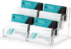 HIIMIEI Acrylic Business Card Display, Multiple Card Holder for Office, Home, Restaurant - 8 Slot, 4 Tier