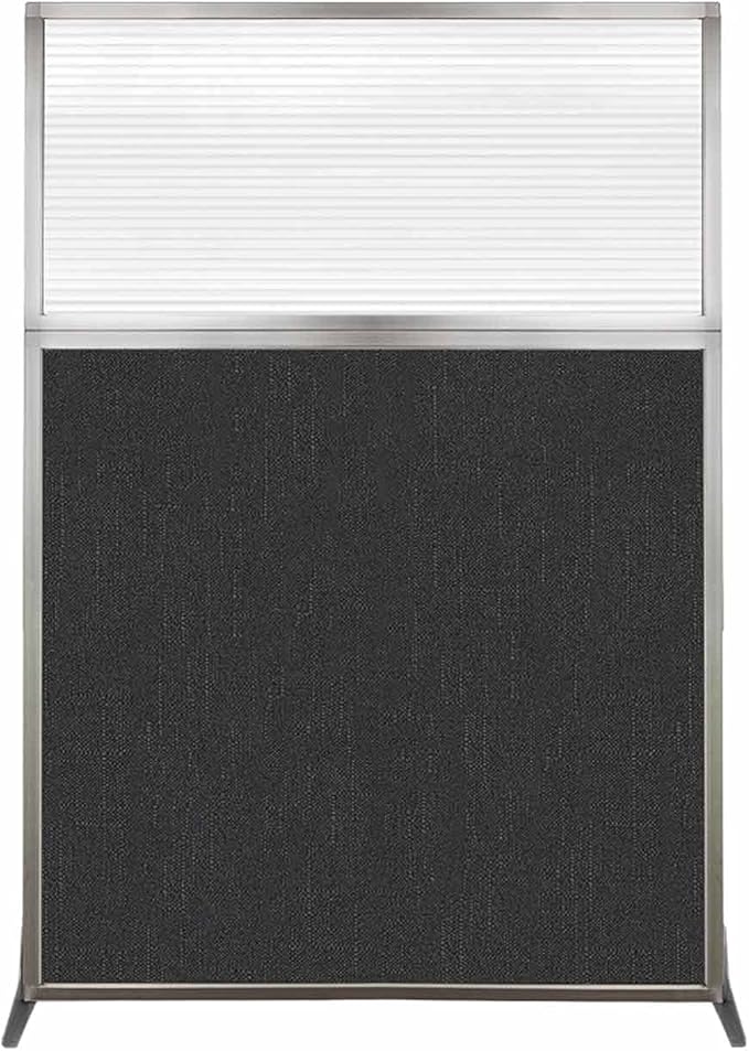 Versare Hush Screen Portable Room Divider | Workstation Wall Divider | Freestanding Privacy Hush Panels | Clear Fluted Windows | Fabric Office Divider Screen | Great for Room Separation