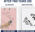 TSJ OFFICE Glass Dry-Erase Board - 36 x 24 Inches Wall Mounted Magnetic Whiteboard, Large Frameless Glass White Board for Office, Home & School, Pink