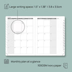 POPRUN Planner 2025-2026, (Medium 6.5'' x 8.5'' Hard Cover) Academic Calendar (July 25-June 26) Daily Weekly and Monthly Appointment Book with Hourly Time Slots, Monthly Tabs, 100 GSM - Pacific Green
