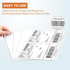 BESTEASY 1000 Half Sheet Self Adhesive Shipping Labels, Laser/Ink Jet White Blank Shipping Labels 8.5" x 5.5" Address Labels (500 Sheet Total 1000 Labels)
