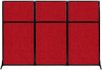 Versare Workstation Partition | Portable Wall Divider | Modern Office Cubicle | Free Standing Privacy Screen | Flexible Work Space | 99" x 70" Red Fabric Panels