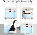 Diaper Pail, Baby Diaper Trash Can with Childproof Lock, Stainless Steel Garbage Pail with lid, Soft Close, Removal Inner Liner, Odor Control, 15 Liter/ 4 Gallon Diaper Disposal Bin, Blue