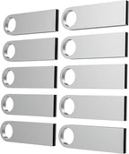 ABLAZE 16GB Flash Drive 10 Pack, Metal USB 2.0 Thumb Drives with Keychains USB Sticks Pendrives (Sliver)