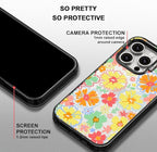 MOSNOVO Case for iPhone 15 Pro, [10ft 4X Military-Grade Drop Protection] Durable & Shockproof Phone Case Cover Design for iPhone 15 Pro - Retro Boho Hippie Flowers - Clear Black