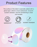 3 inch Round Thermal Labels, Thermal Printer Labels use for Barcode, Shipping, Customized, Circle Direct Thermal Stickers 500 Labels for Printer, 3 Color