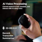 Virtusx AI Mouse, Jethro V1 – AI Voice & Audio Recorder, Note Taking Mouse for Computer & Laptop with Centralized AI Software, AI Writing Tools, Voice Typing, Transcribe, Translate & Summarize