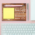 Boss Lady Gifts for Women, Thank You Appreciation Gifts for Boss Lady, Going Away Gift Retirement Gift for Boss Lady Boss Leader, Best Boss Lady Gifts Self-Stick Note Pad Holders-DW54