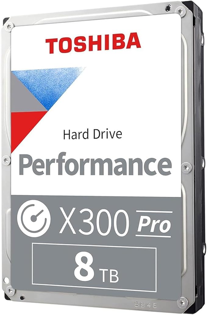Toshiba X300 PRO 12TB High Workload Performance for Creative Professionals 3.5-Inch Internal Hard Drive – Up to 300 TB/Year Workload Rate CMR SATA 6 GB/s 7200 RPM 512 MB Cache - HDWR51CXZSTB