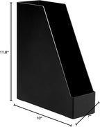 Amazon Basics Plastic Desk Organizer - Vertical Magazine and File Holder, Black, 2-Pack