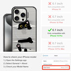 MOSNOVO Magnetic Case for iPhone 15 Pro, 10ft Military-Grade Protection, Compatible with Magsafe, Shockproof Phone Case for iPhone 15 Pro - Hidden Black Cat - Clear Black